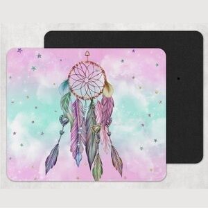 Pink and blue dreamcatcher mouse pad